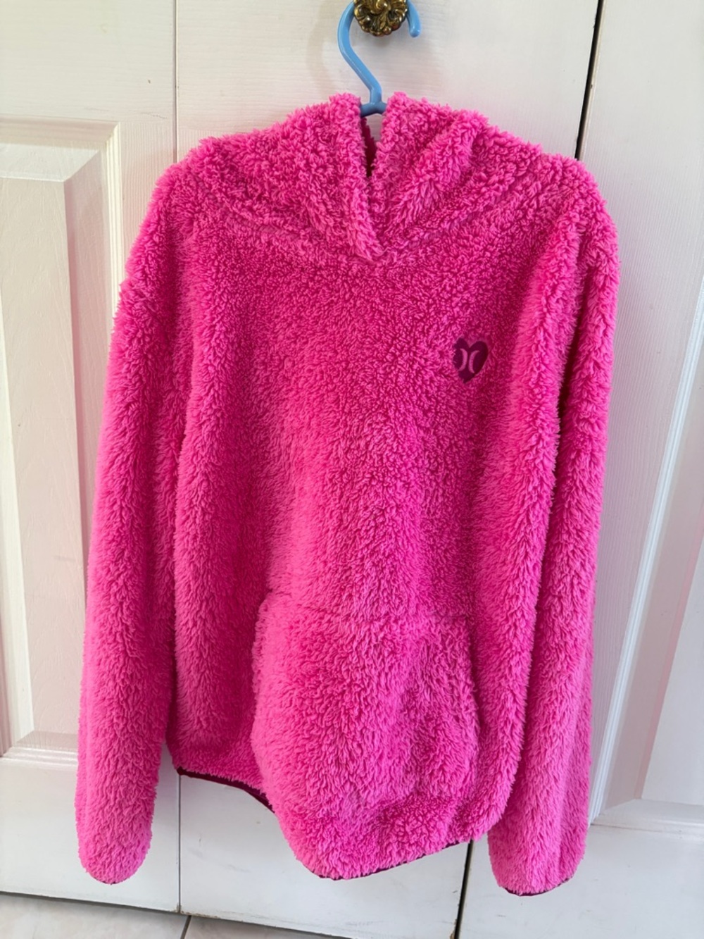 Hurley girls  Plush Hooded Fleece - Bright Pink